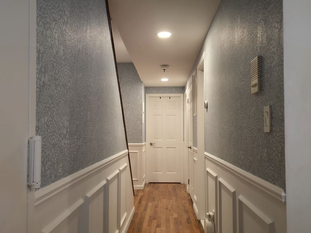 The hallway leading to the guest rooms