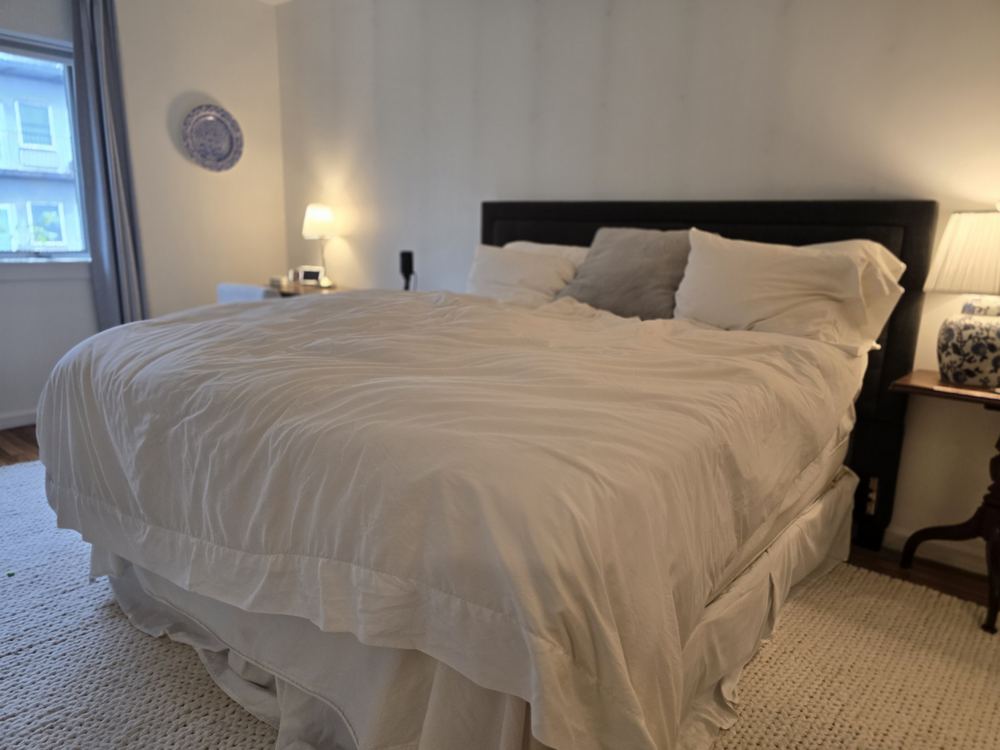 The plush king bed in the Royal Penthouse